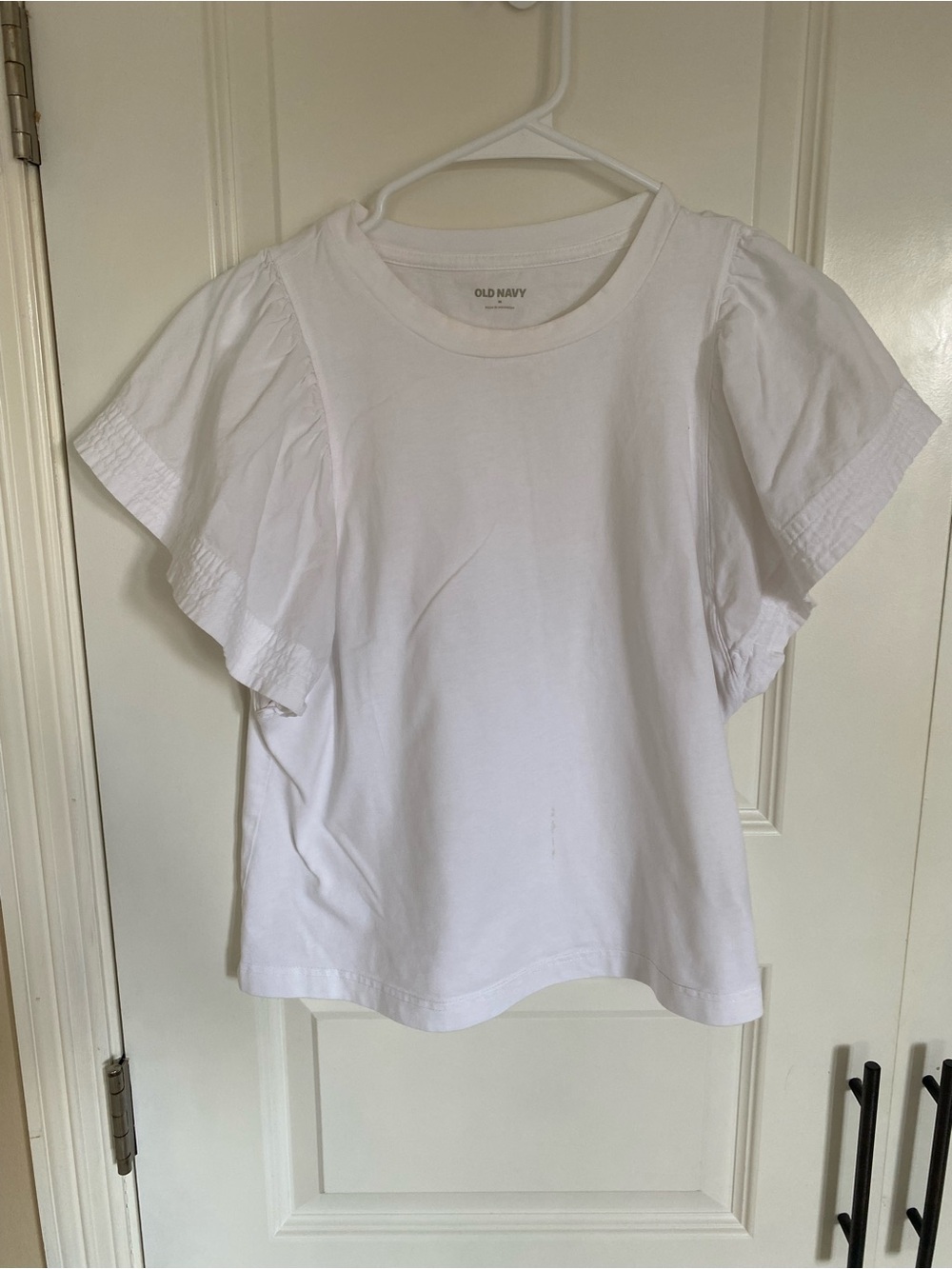Old Navy White Flutter Sleeve Tee
